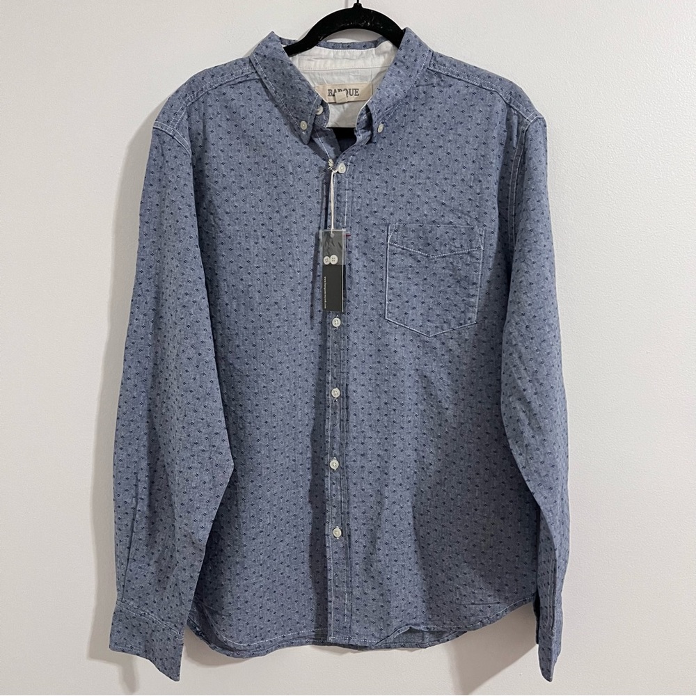 Men's Blue Button-Up Shirt